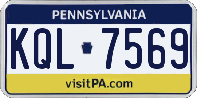 PA license plate KQL7569