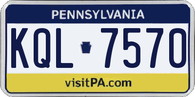 PA license plate KQL7570