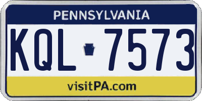 PA license plate KQL7573