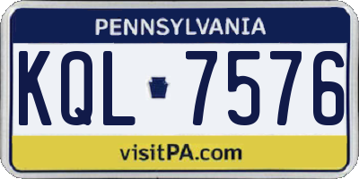 PA license plate KQL7576