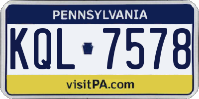 PA license plate KQL7578