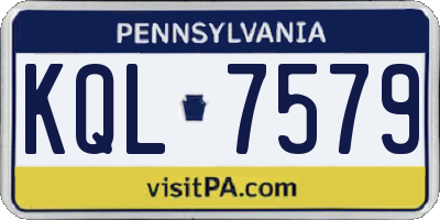 PA license plate KQL7579