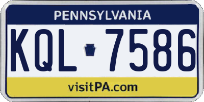 PA license plate KQL7586