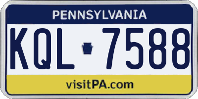 PA license plate KQL7588