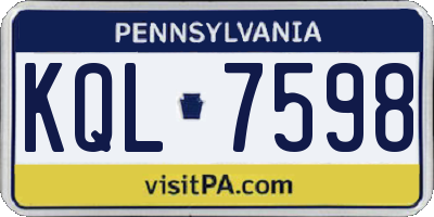 PA license plate KQL7598