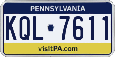 PA license plate KQL7611