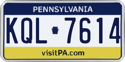 PA license plate KQL7614