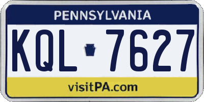 PA license plate KQL7627