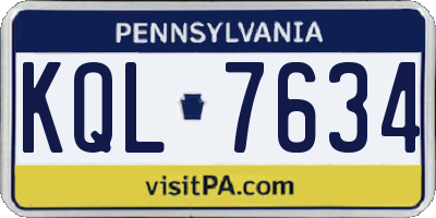 PA license plate KQL7634