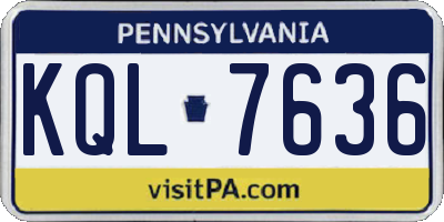 PA license plate KQL7636