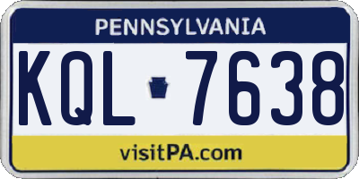 PA license plate KQL7638