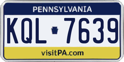PA license plate KQL7639