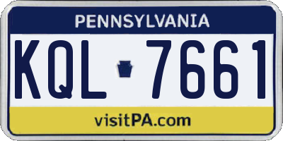 PA license plate KQL7661