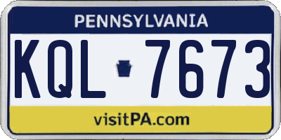 PA license plate KQL7673
