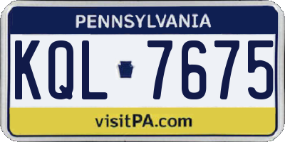 PA license plate KQL7675