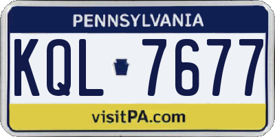 PA license plate KQL7677