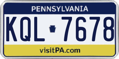 PA license plate KQL7678