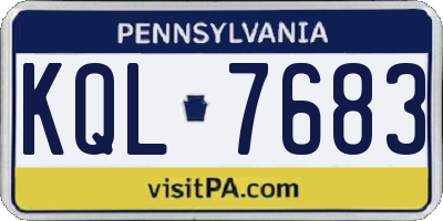 PA license plate KQL7683