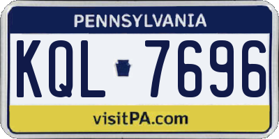 PA license plate KQL7696