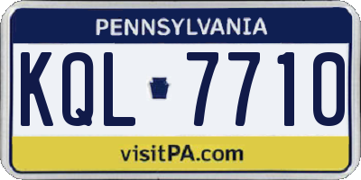 PA license plate KQL7710