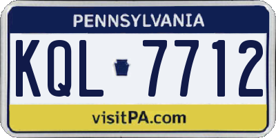 PA license plate KQL7712