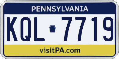 PA license plate KQL7719