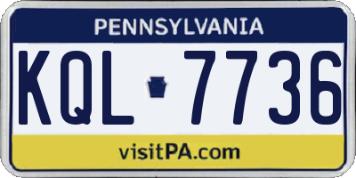 PA license plate KQL7736