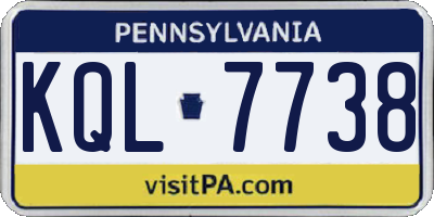 PA license plate KQL7738
