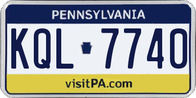 PA license plate KQL7740