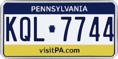 PA license plate KQL7744