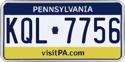 PA license plate KQL7756