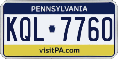 PA license plate KQL7760
