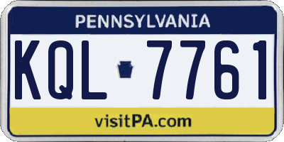 PA license plate KQL7761
