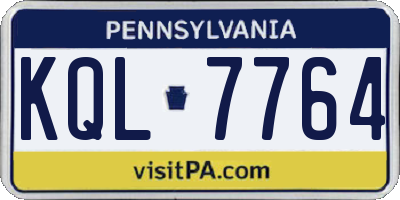 PA license plate KQL7764