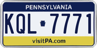 PA license plate KQL7771