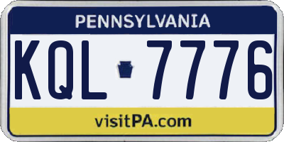 PA license plate KQL7776