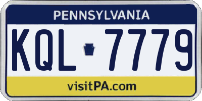 PA license plate KQL7779