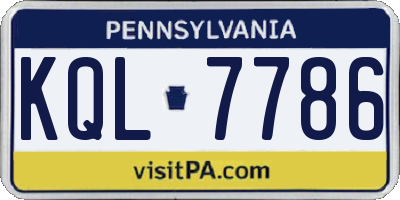 PA license plate KQL7786