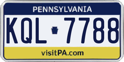 PA license plate KQL7788