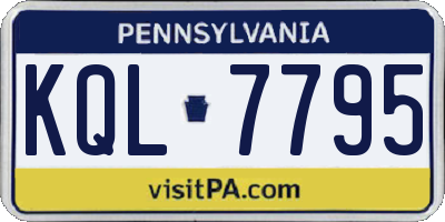 PA license plate KQL7795