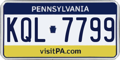 PA license plate KQL7799