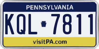 PA license plate KQL7811