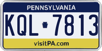 PA license plate KQL7813