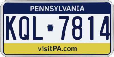 PA license plate KQL7814