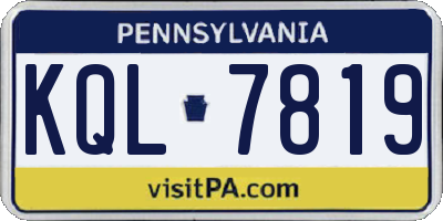 PA license plate KQL7819
