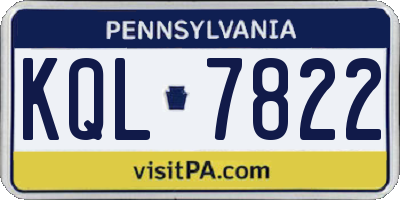 PA license plate KQL7822