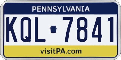 PA license plate KQL7841