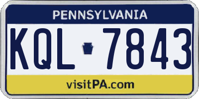 PA license plate KQL7843