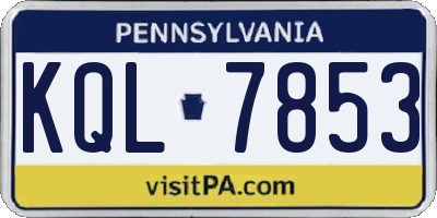 PA license plate KQL7853