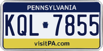 PA license plate KQL7855